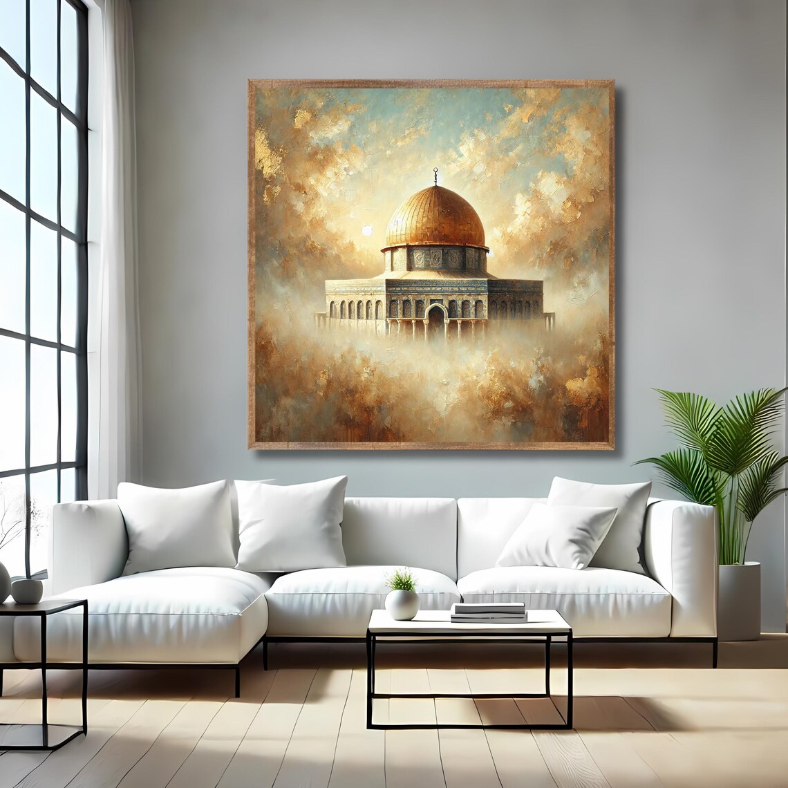 Dome of the Rock in Golden Clouds Dreamy Ethereal Jerusalem Art Poster - Image 4