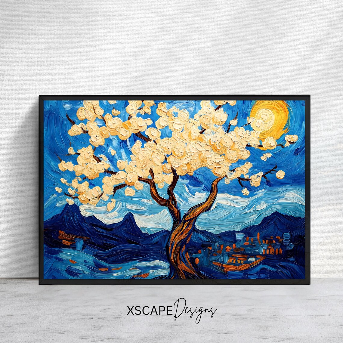 Van Gogh Inspired Starry Night Blossom Art Print