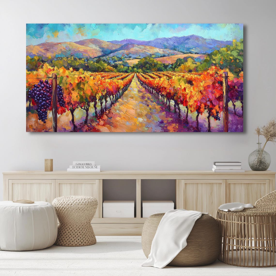 Vineyard Panorama, Landscape Art Print - Image 4
