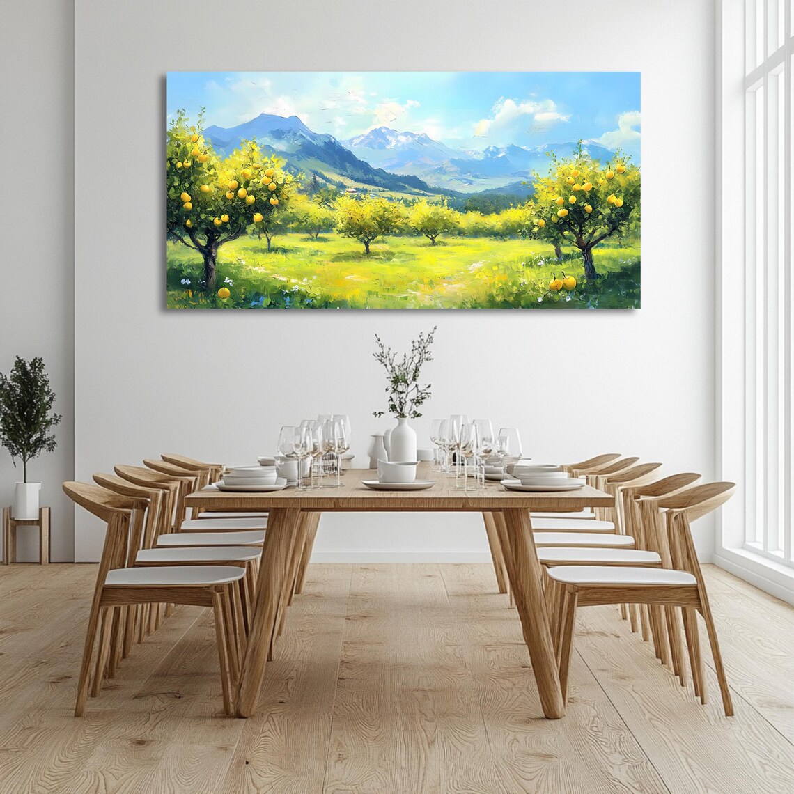 Lemon Orchard Art Print, Panoramic Landscape - Image 3