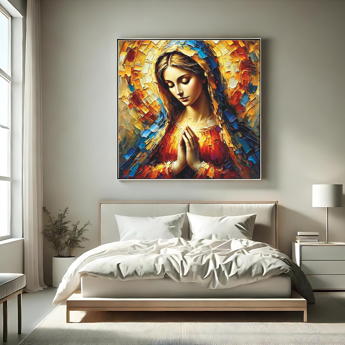 Virgin Mary Catholic Home Decor Wall Art Print - Image 2