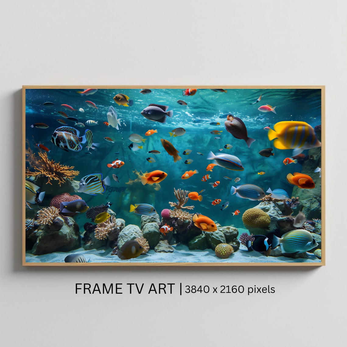 Vibrant Coral Reef Aquarium Tropical Fish Underwater Art Poster