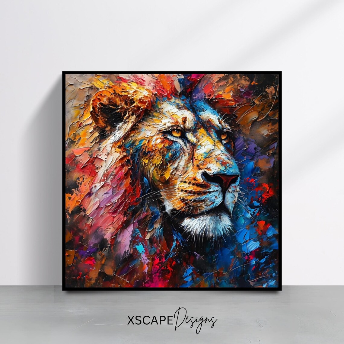 Lion Wildlife Art Print, Bold Animal Decor