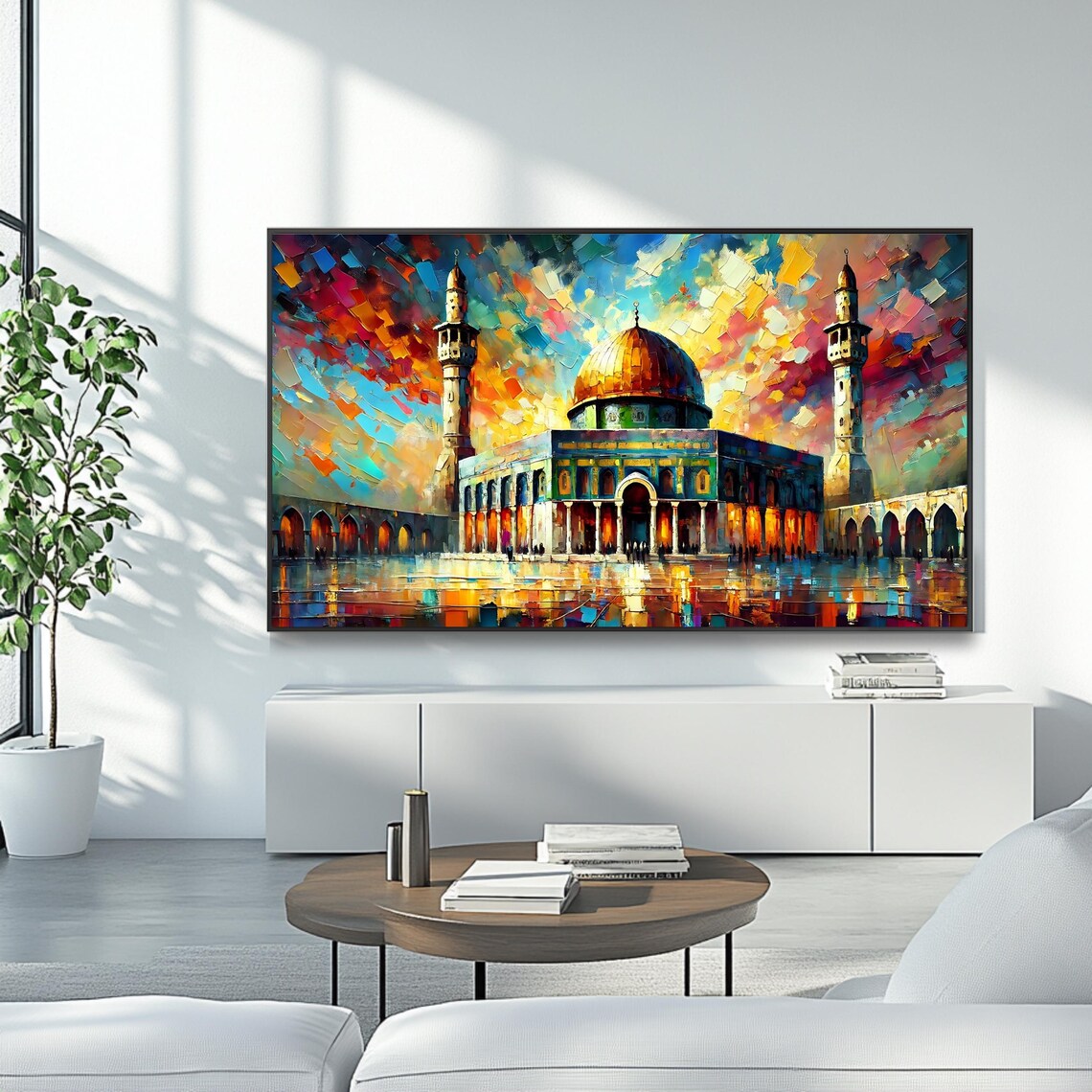 Dome of the Rock Jerusalem Golden Dome Minarets Vivid Holy Land Poster - Image 4