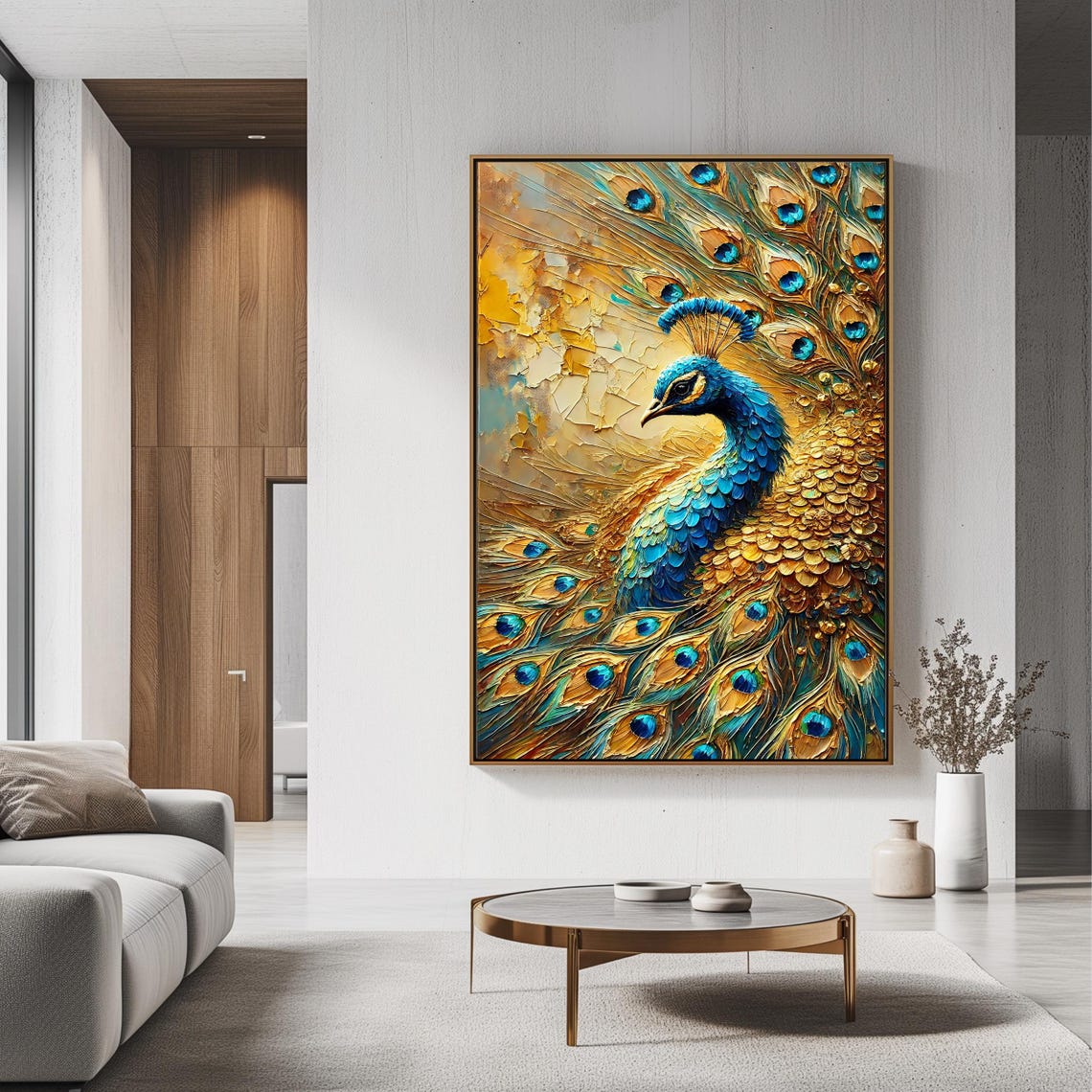 Peacock Art Print, Boho Wall Decor - Image 3