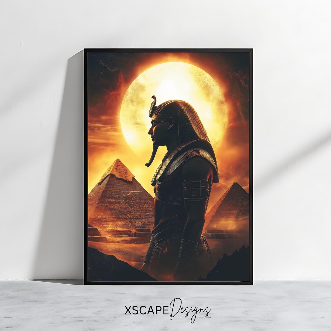 Pharaoh Pyramids Egyptian Historical Sunset Art Print