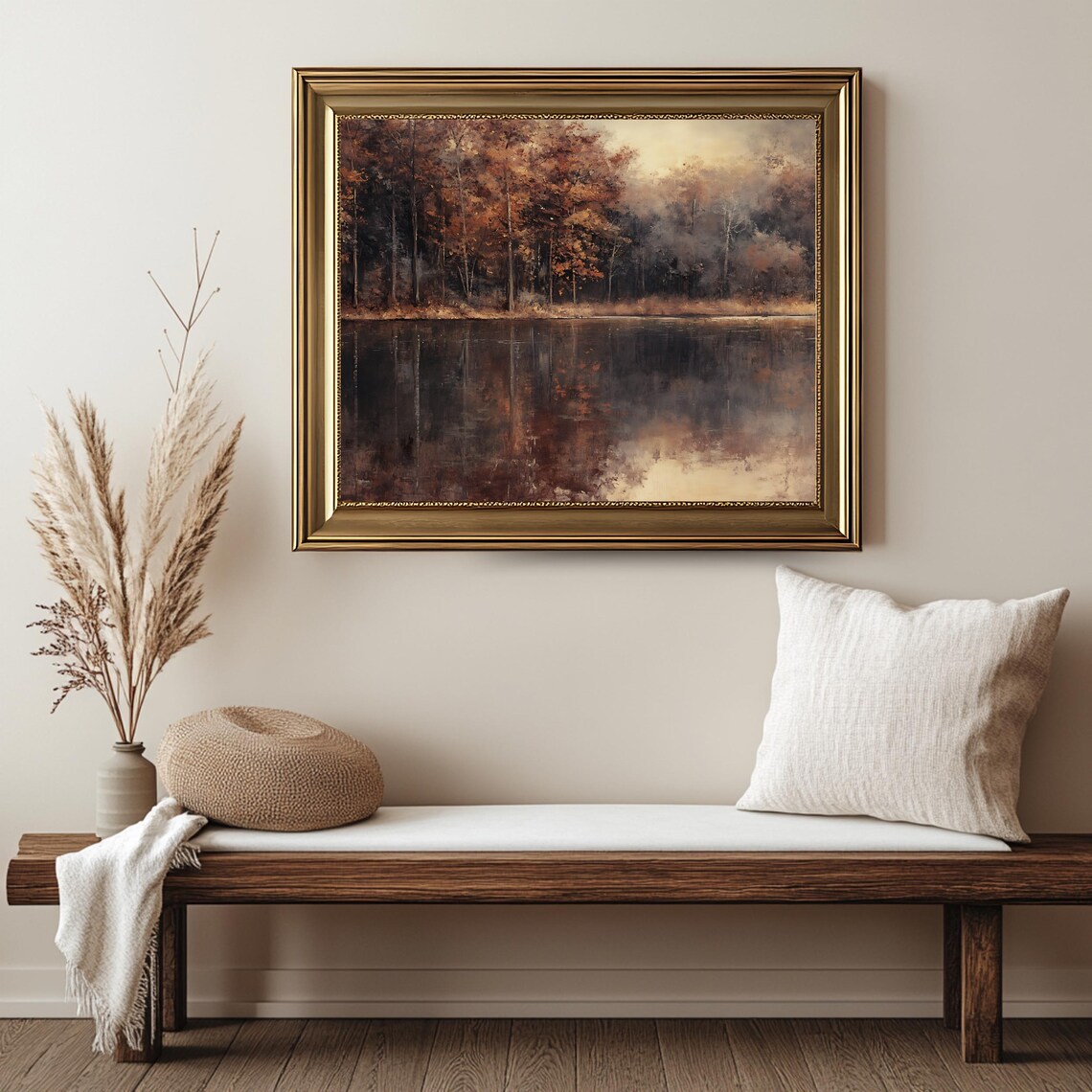 Vintage Forest Lake Poster, Tranquil Landscape - Image 2
