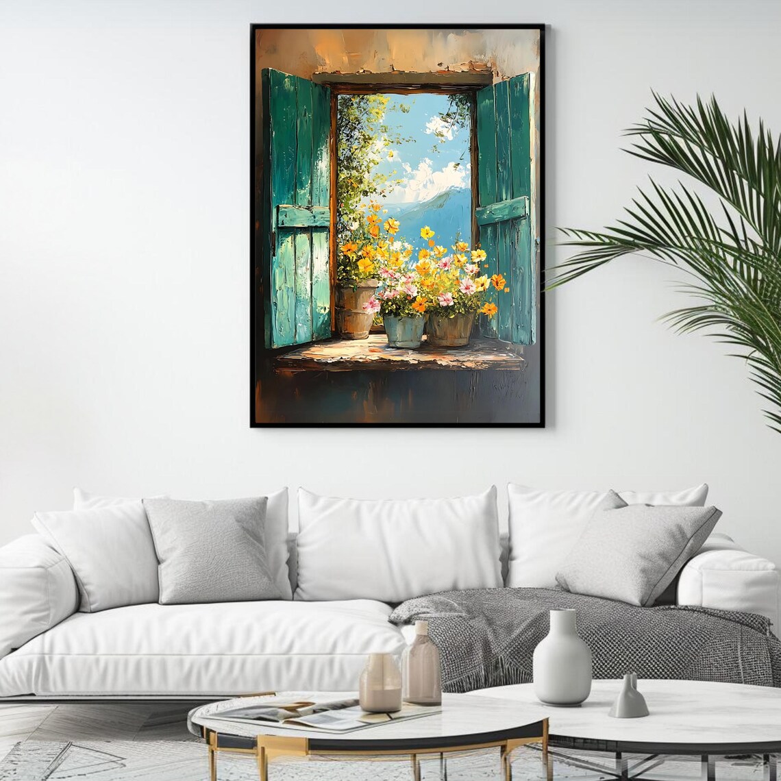 Rustic Window View, Cottagecore Vintage Art Print - Image 4