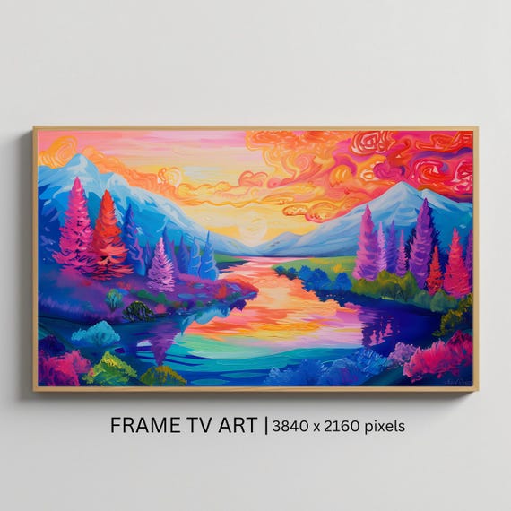 Frame Tv Art Landscape Vibrant Sunset Art For Frame Tv Nature Tv Art Art