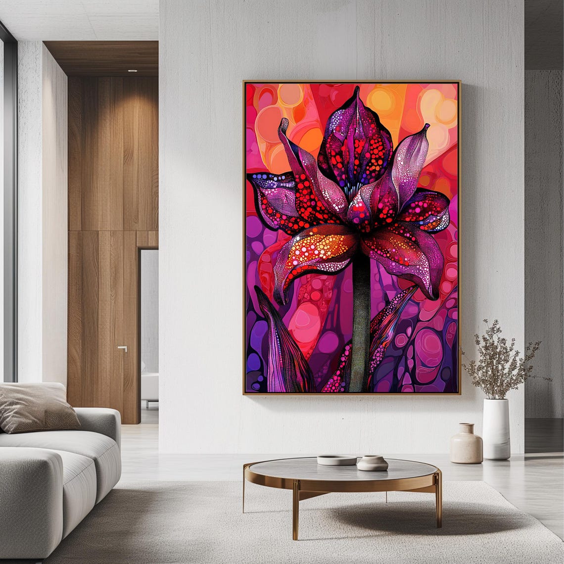 Abstract Flower Art Print Vibrant Floral Wall Art Modern Botanical Bold Home Decor - Image 3