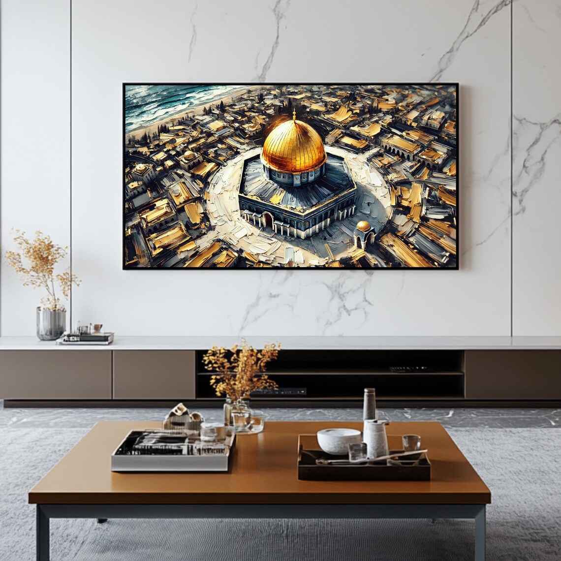 Jerusalem Dome Of The Rock Golden Dome Aerial View Travel Poster - Image 2