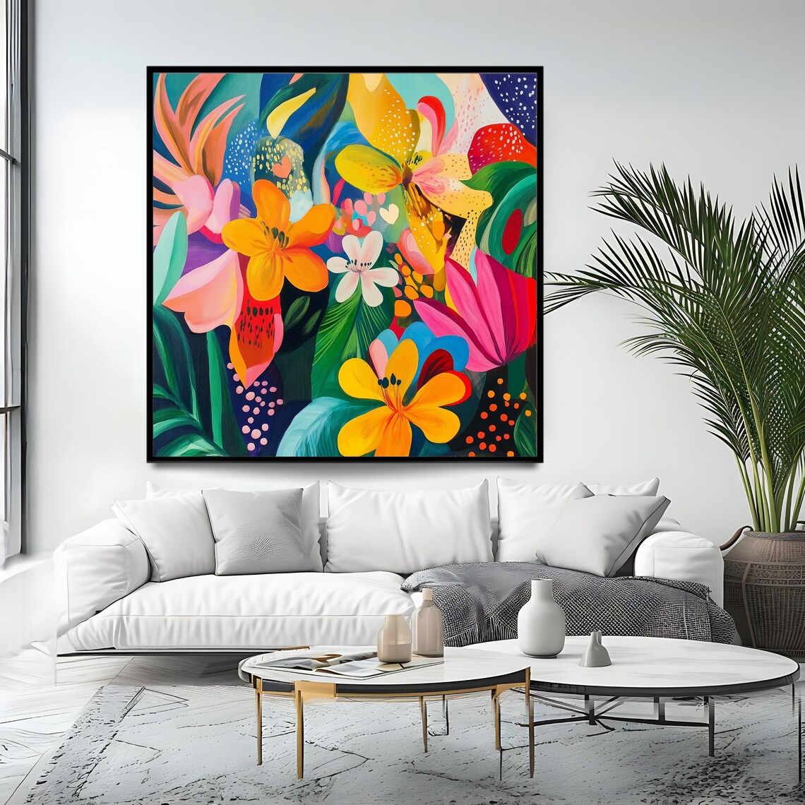 Colorful Floral Abstract, Modern Botanical Art Print - Image 4