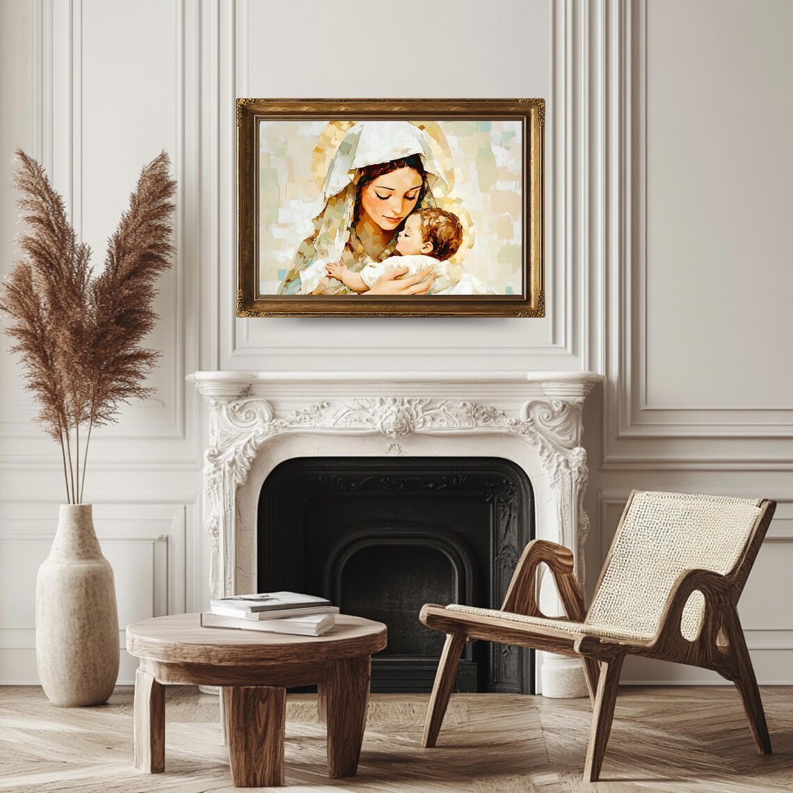 Blessed Virgin Mary and Baby Jesus Vintage Art Print - Image 3