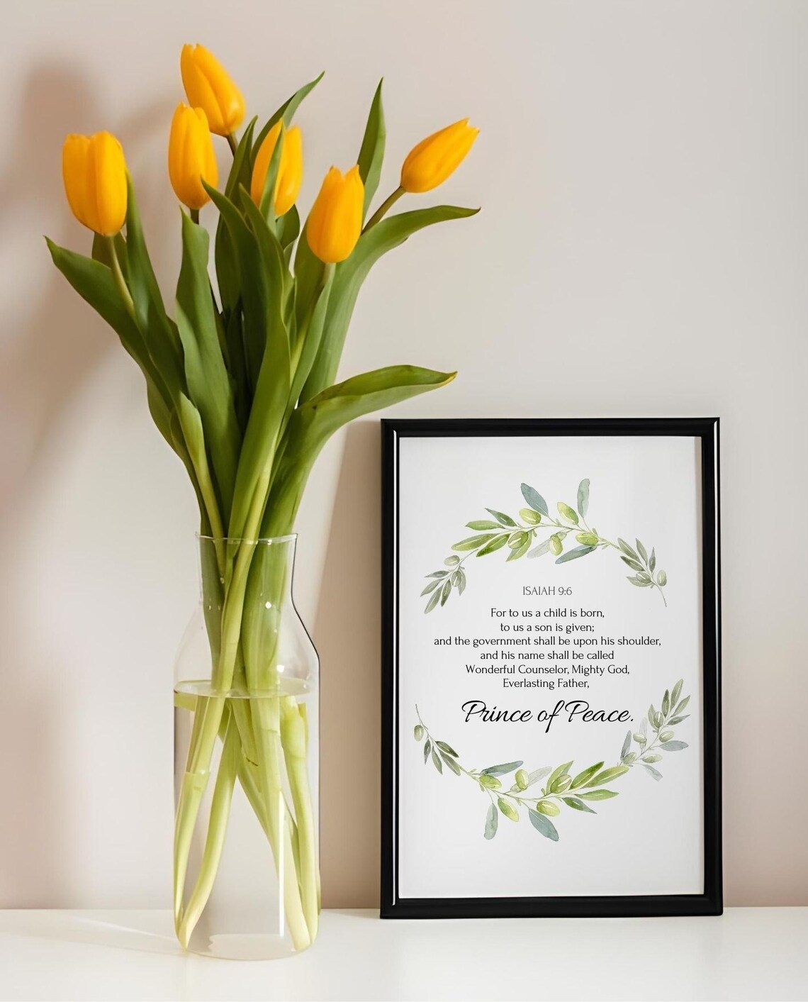 Isaiah 9 6 Prince Of Peace Scripture Poster Christmas Bible Wall Art Print - Image 3