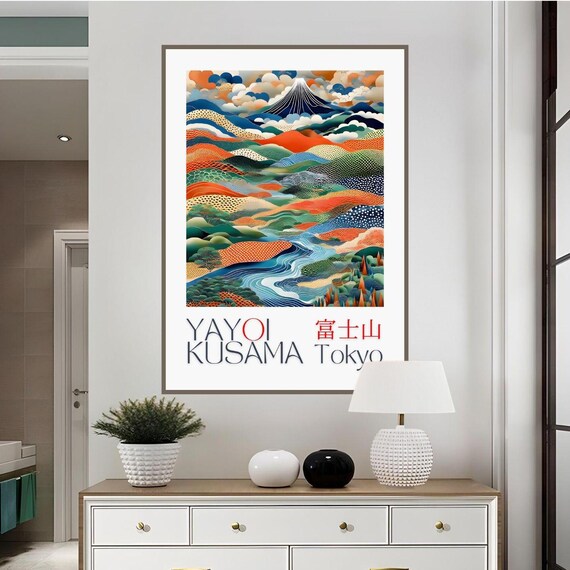 Yayoi Kusama Mount Fuji Print Japanese Mountain Landscape Poster Colourful Modern Art For Living Room Bedroom Or Office Kusama Poster