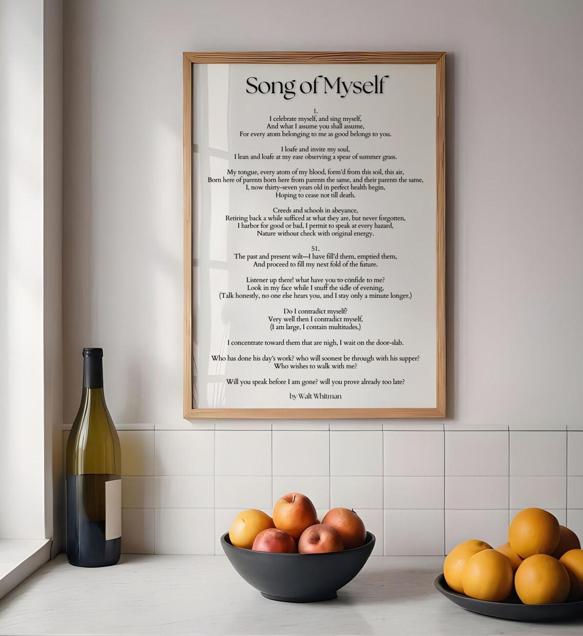 Walt Whitman Song Of Myself Poem Print Literary Poetry Wall Art Poster - Image 2