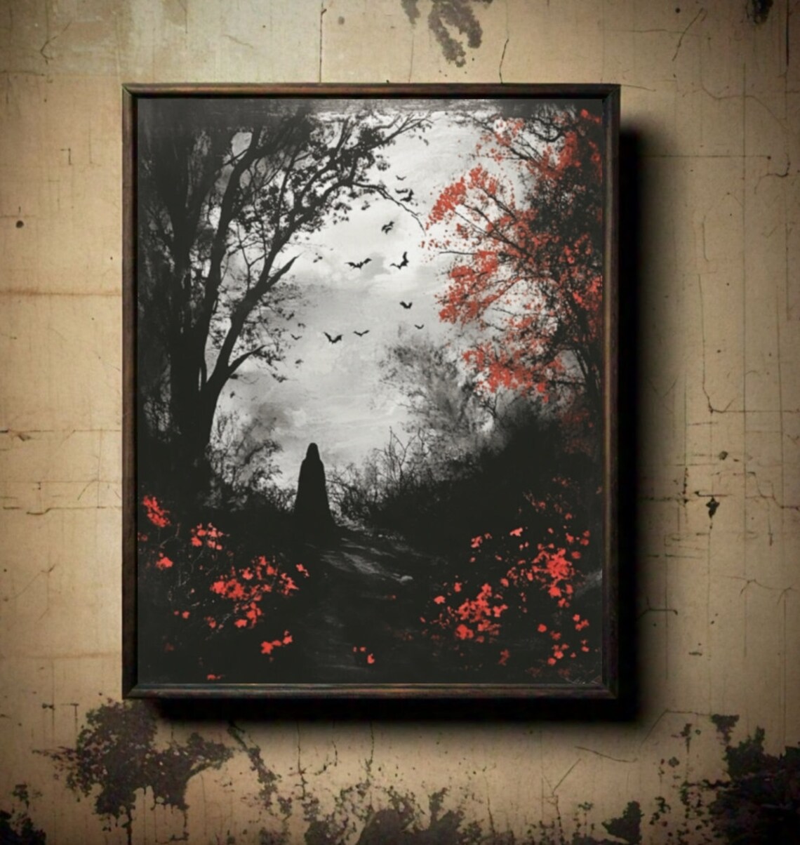 Witchy Halloween Vintage Gothic Art Print