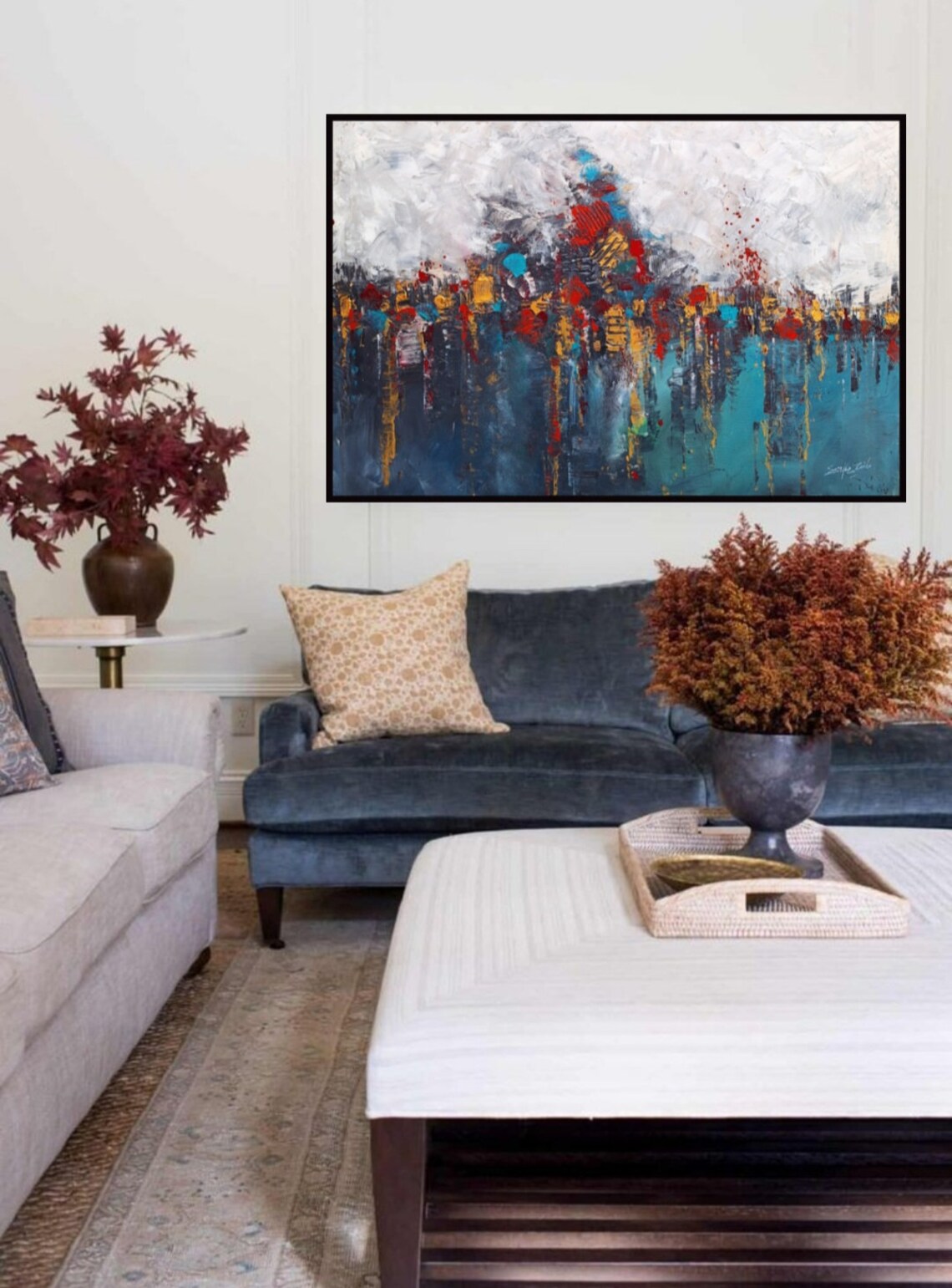 Abstract Art Painting Textured Art Oil Painting Large Wall Art Landscape Painting Colorful Original Painting House Warming Gifts - Image 2