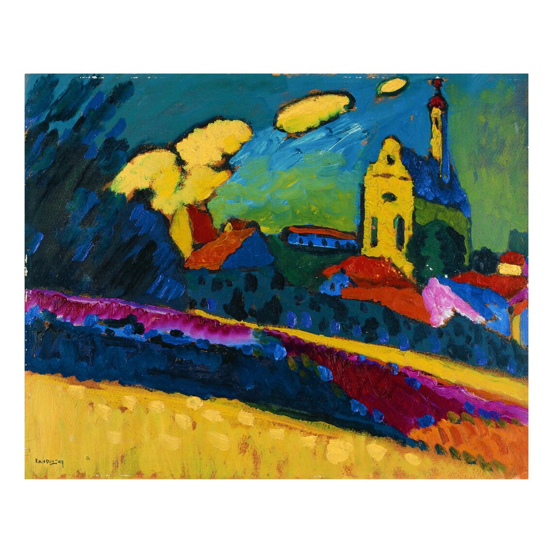Wassily Kandinsky Church Village Expressionist Colorful Abstract Landscape Poster - Image 2