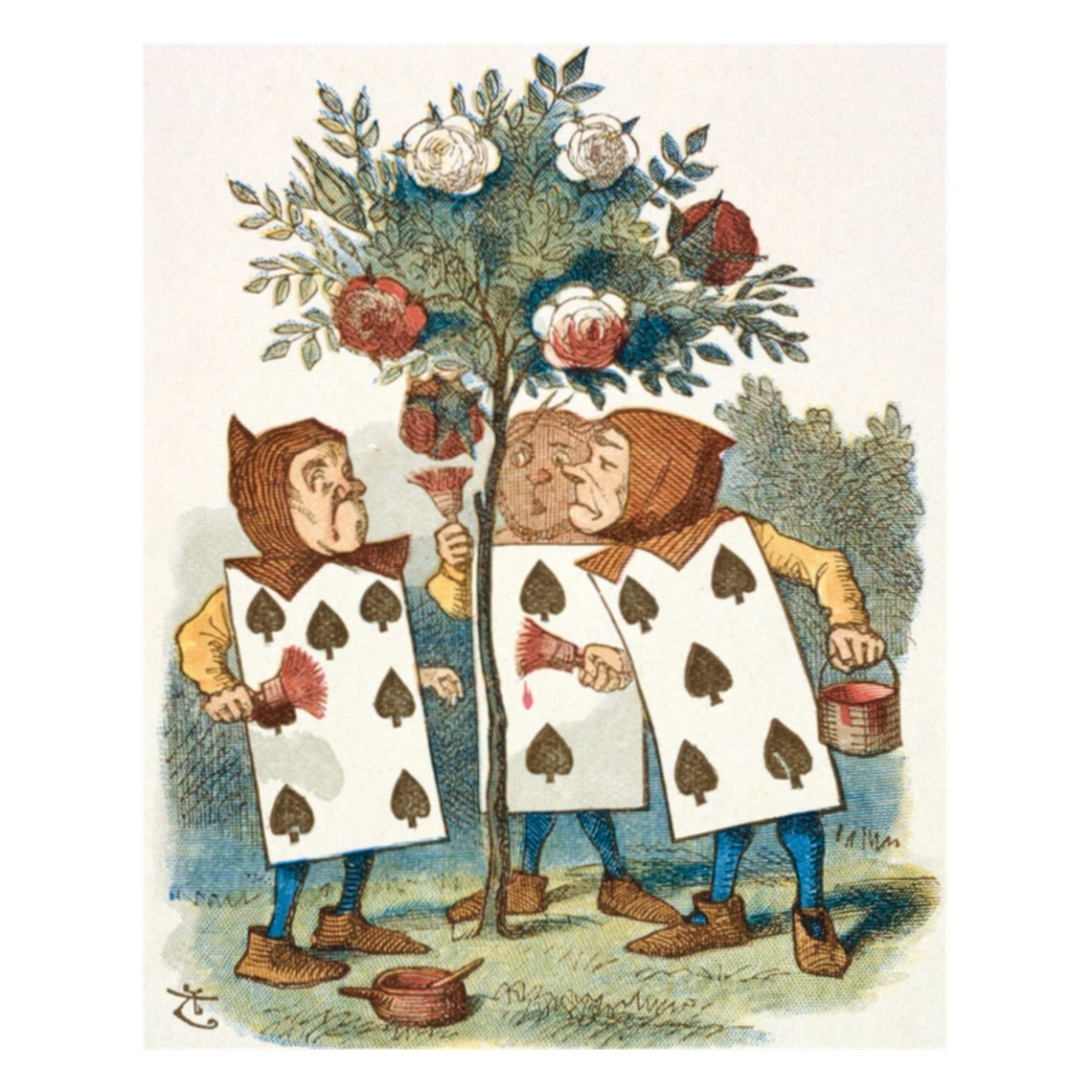 Alice In Wonderland Painting The Roses Red Tenniel Illustration Poster - Image 4