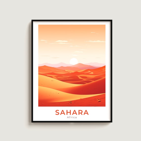 Sahara Desert Travel Print Wall Art Gift Africa Poster Home Decor Lovers Hanging