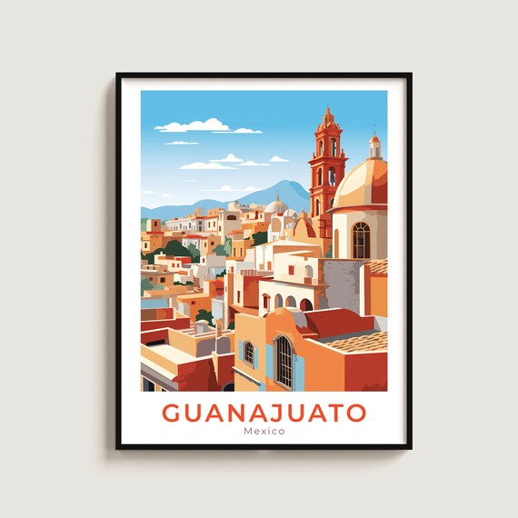 Guanajuato Travel Print Wall Art Gift Mexico Poster Home Decor Lovers Hanging