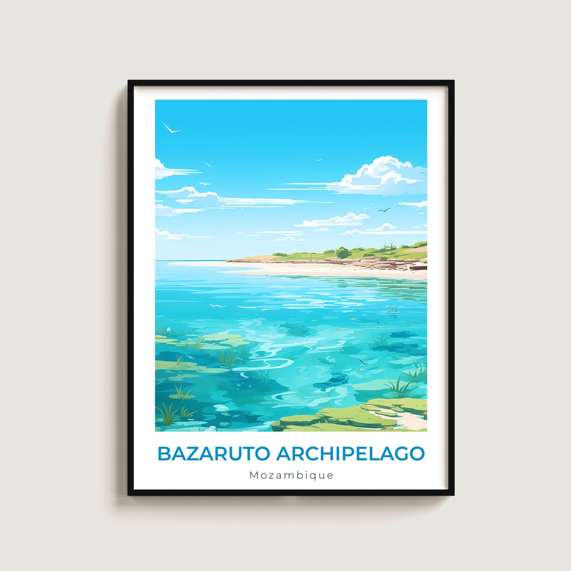 Bazaruto Archipelago Mozambique Turquoise Sea Island Travel Poster