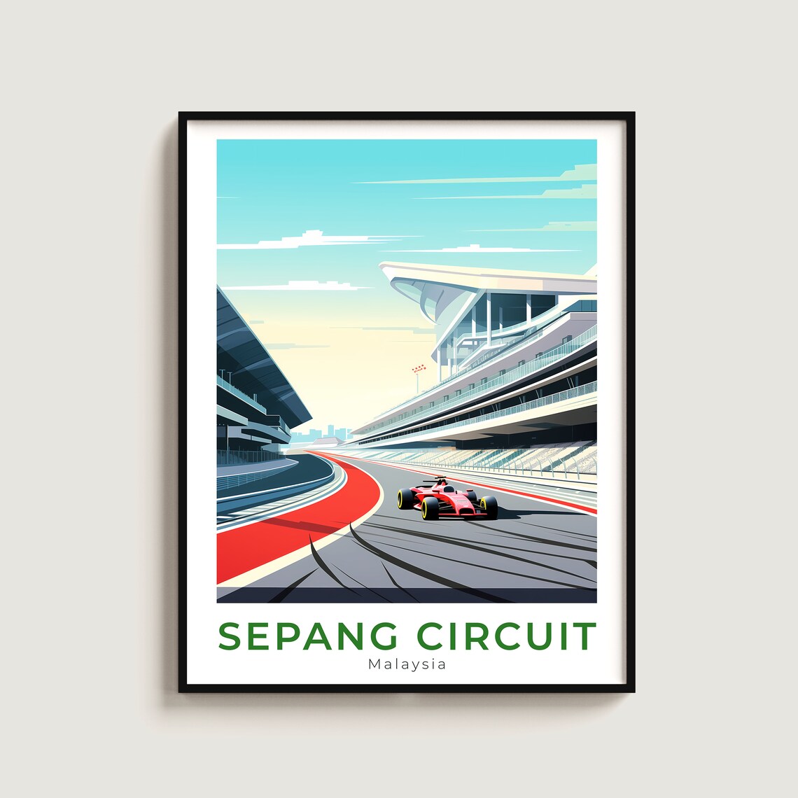 Sepang Circuit Malaysia Race Track Grandstand Motorsport Poster