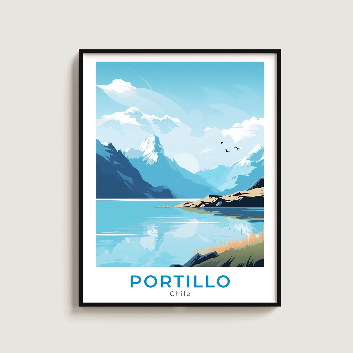 Portillo Travel Print Wall Art Gift Chile Poster Home Decor Lovers Hanging