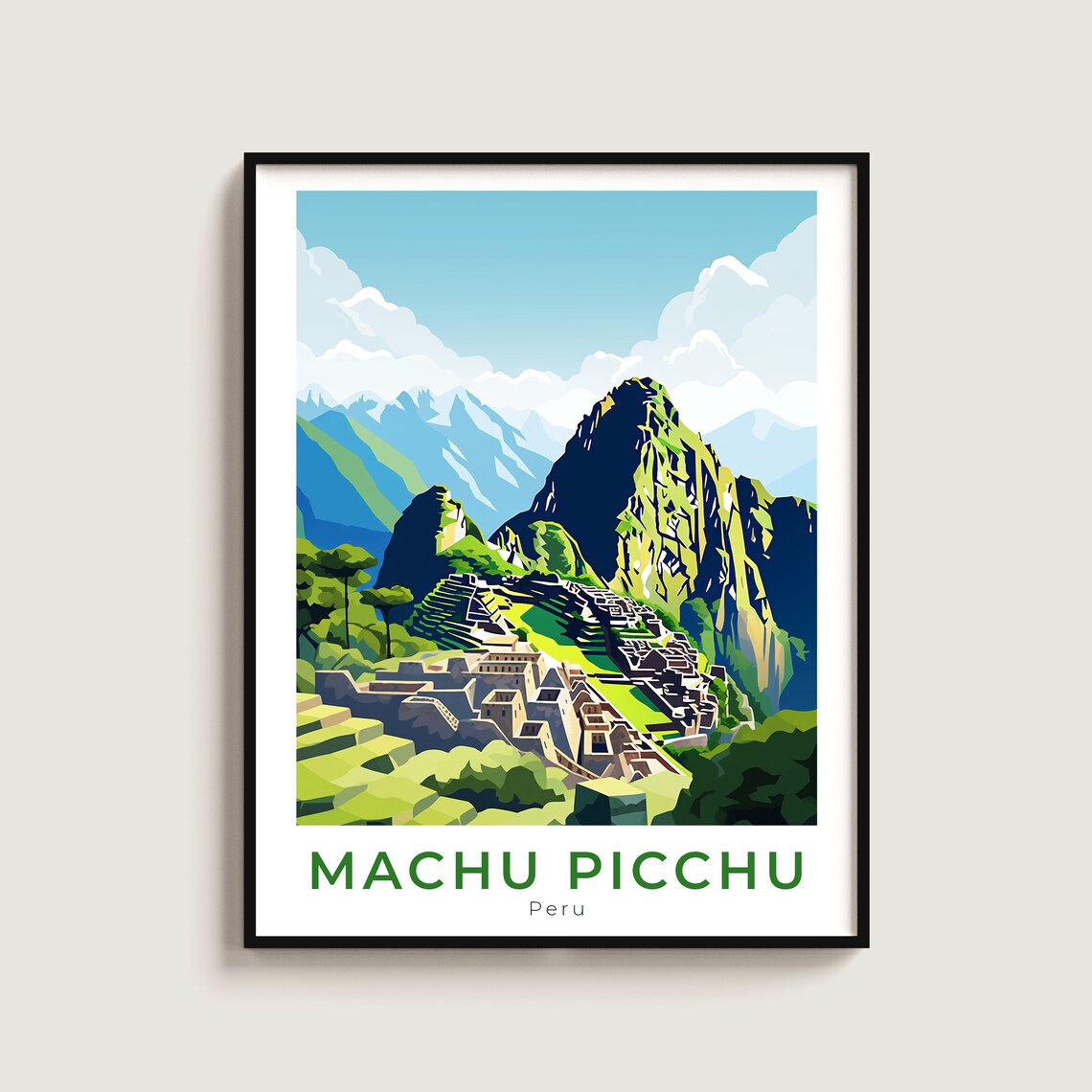 Machu Picchu Travel Poster Wall Art Gift Peru Print Home Decor Lovers Hanging
