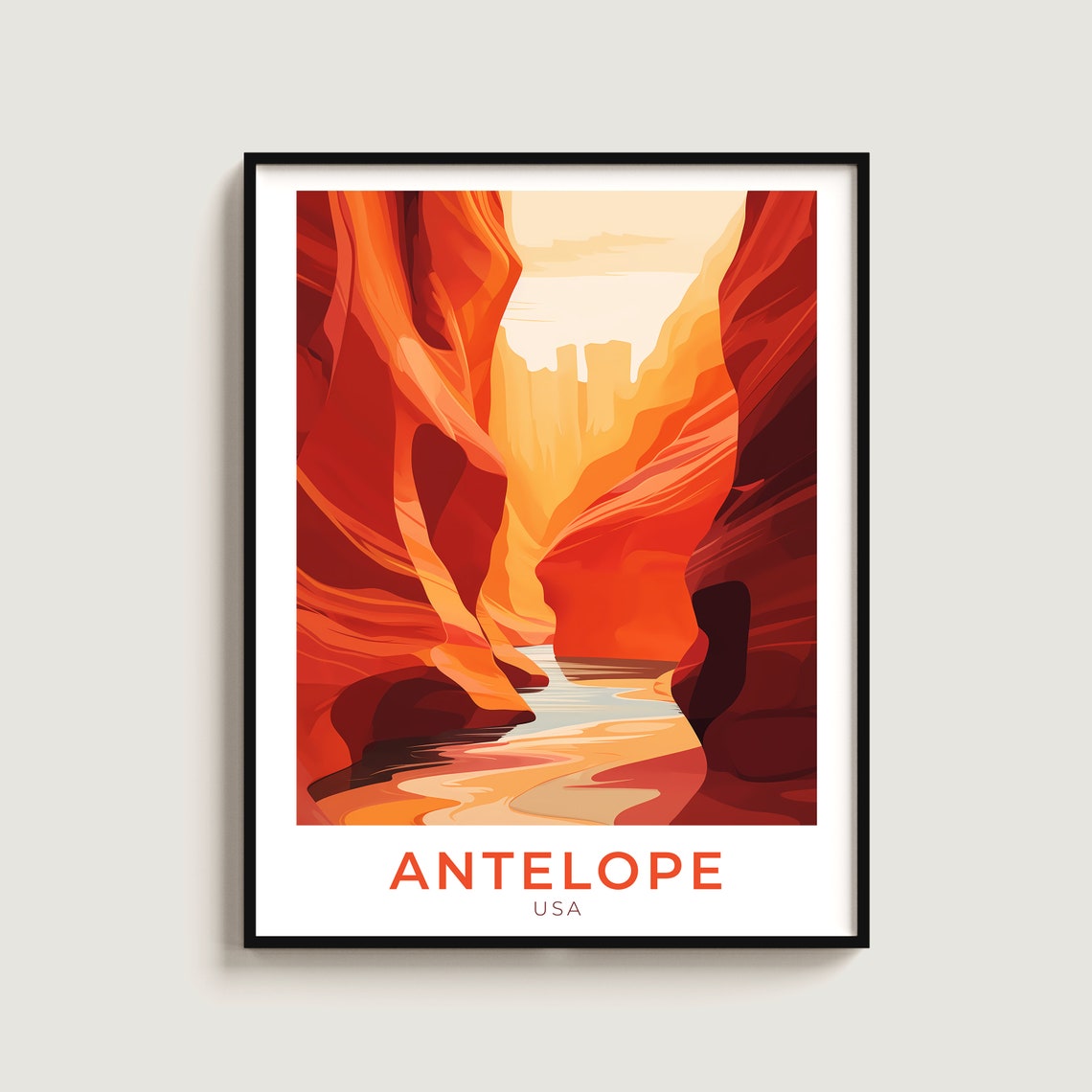 Antelope Travel Print Wall Art Gift Usa Poster Home Decor Lovers Hanging
