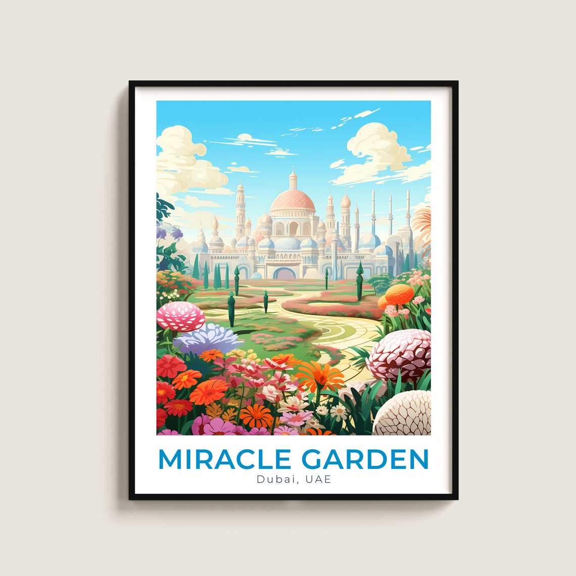 Dubai Miracle Garden Floral Wonderland UAE Colorful Park Poster