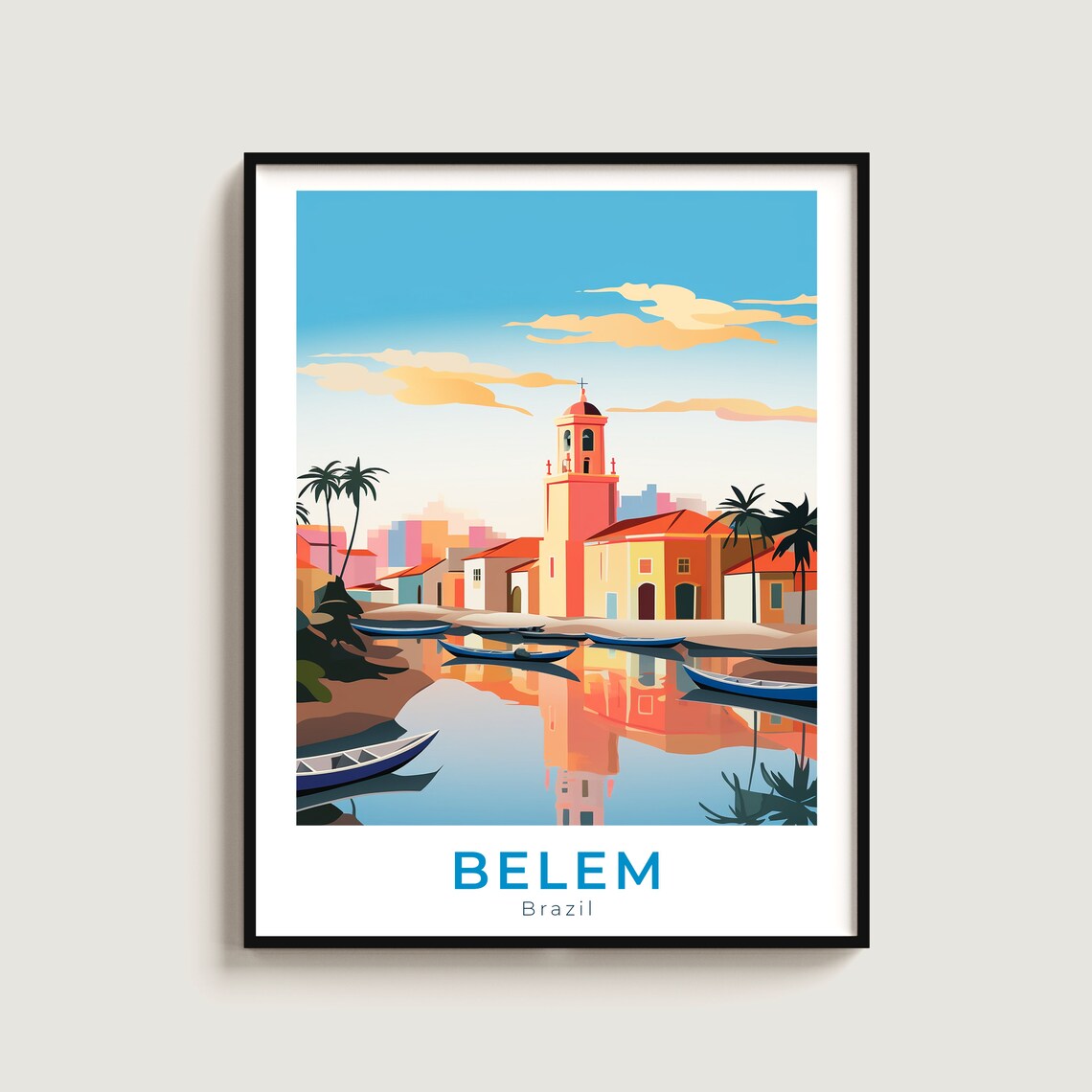 Belem Travel Poster Wall Art Gift Brazil Print Home Decor Lovers Hanging