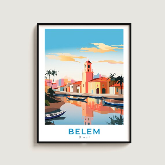 Belem Travel Poster Wall Art Gift Brazil Print Home Decor Lovers Hanging