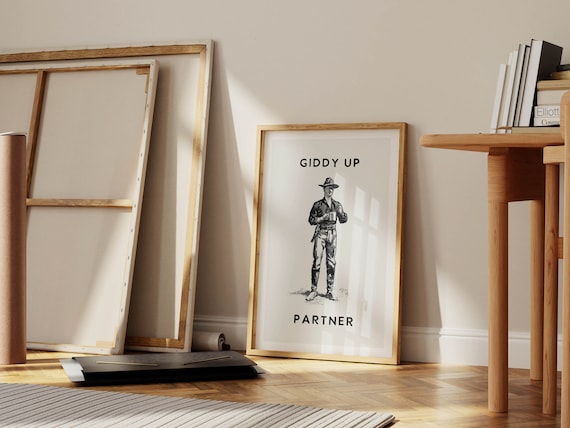 Cowboy Coffee Kitchen Art Print, Western Humor