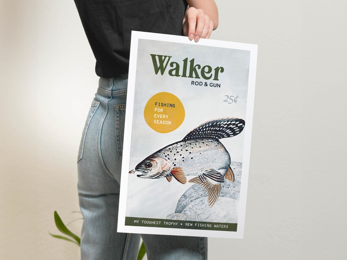 Walker Rod And Gun Vintage Trout Fishing Advertisement Poster - Image 2