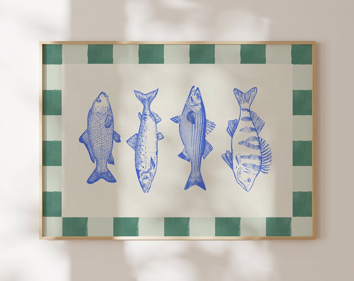Catch Of The Day Nursery Coastal Cottagecore Art Print - Image 2