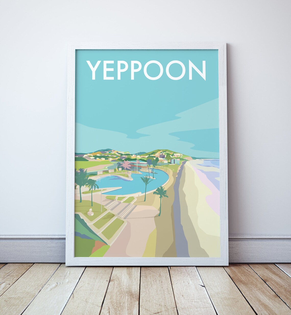 Yeppoon Beach Lagoon Queensland Travel Poster