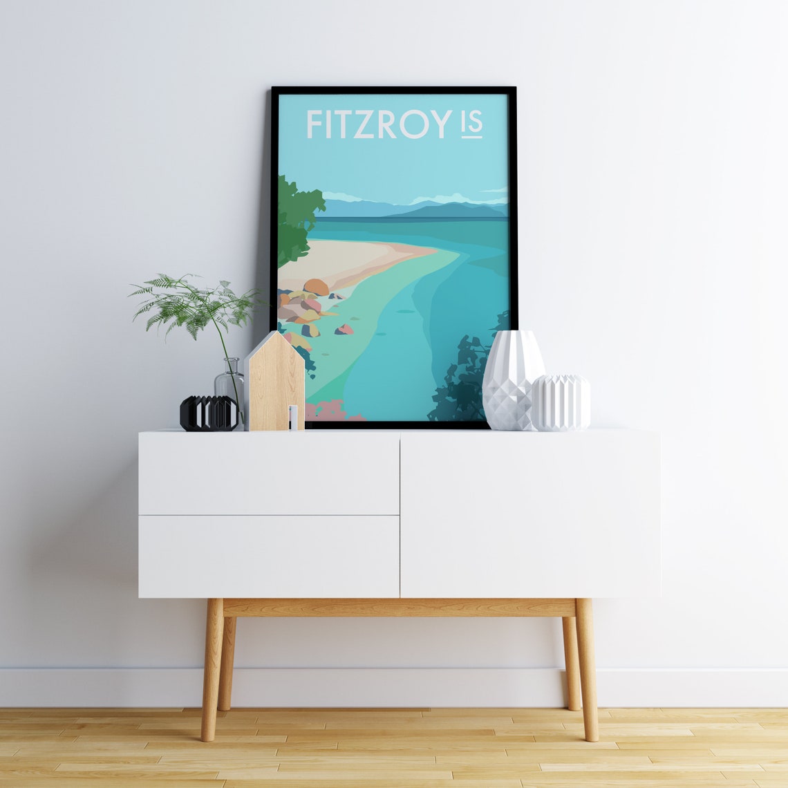 Fitzroy Island Queensland Tropical Beach Cove Coral Reef Travel Poster - Image 2