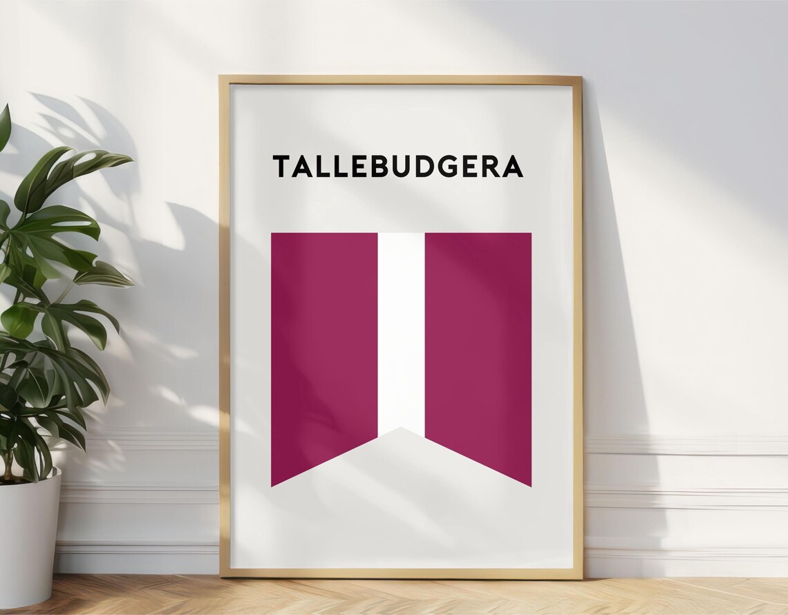 Tallebudgera Surf Lifesaving Beach Flag Coastal Minimalist Art Print