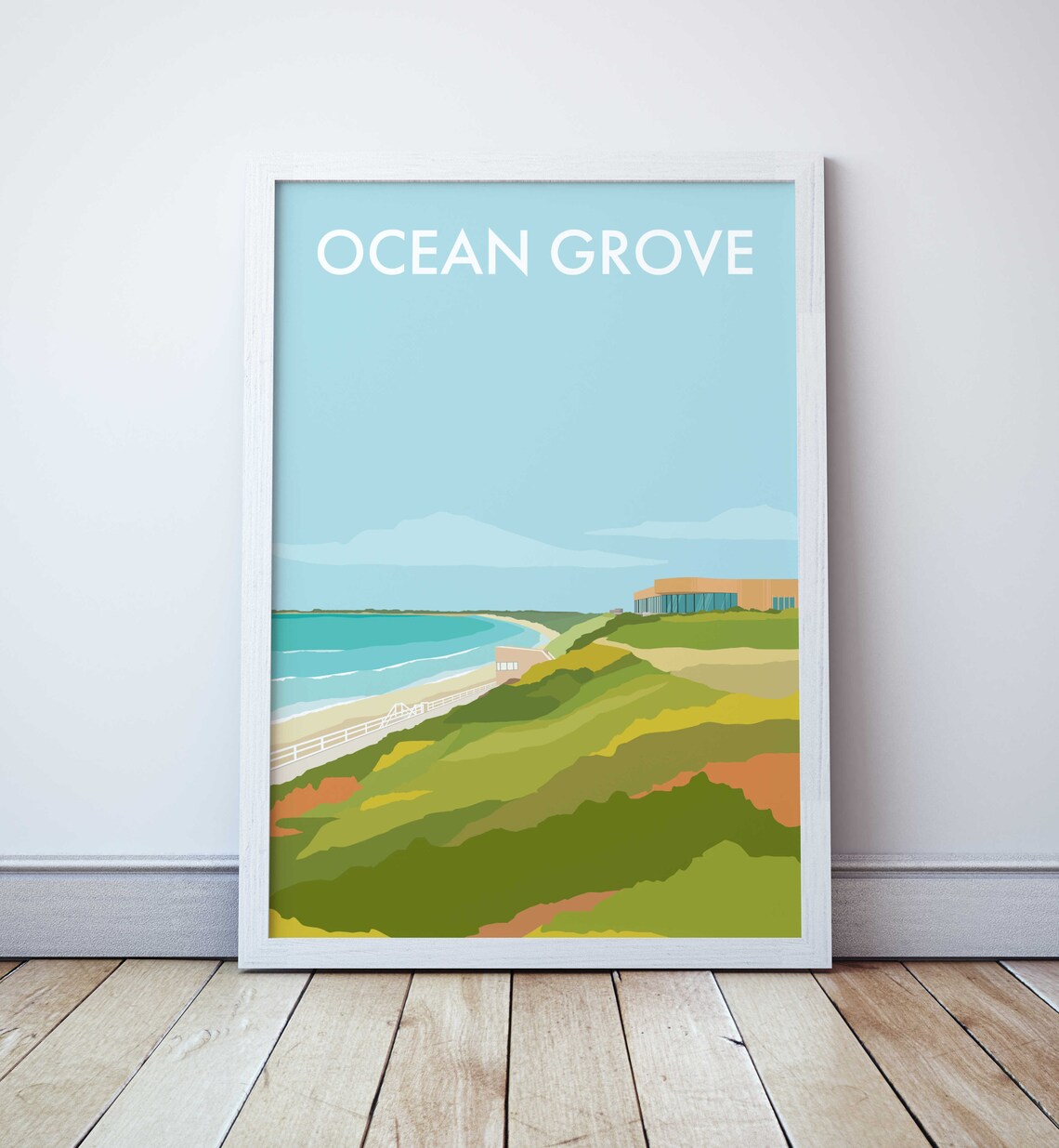 Ocean Grove Victoria Beach Travel Poster
