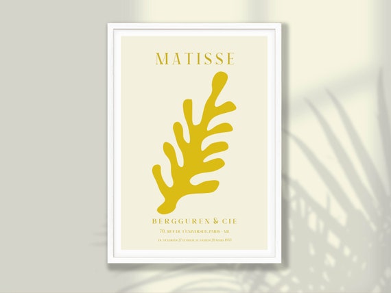Yellow Matisse Flower Art Print No3 Poster Floral Wall Exhibitionmustard Decorkitchen