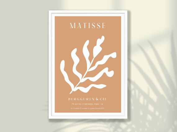 Matisse White Leaf Cutout On Terracotta Paris Gallery Poster