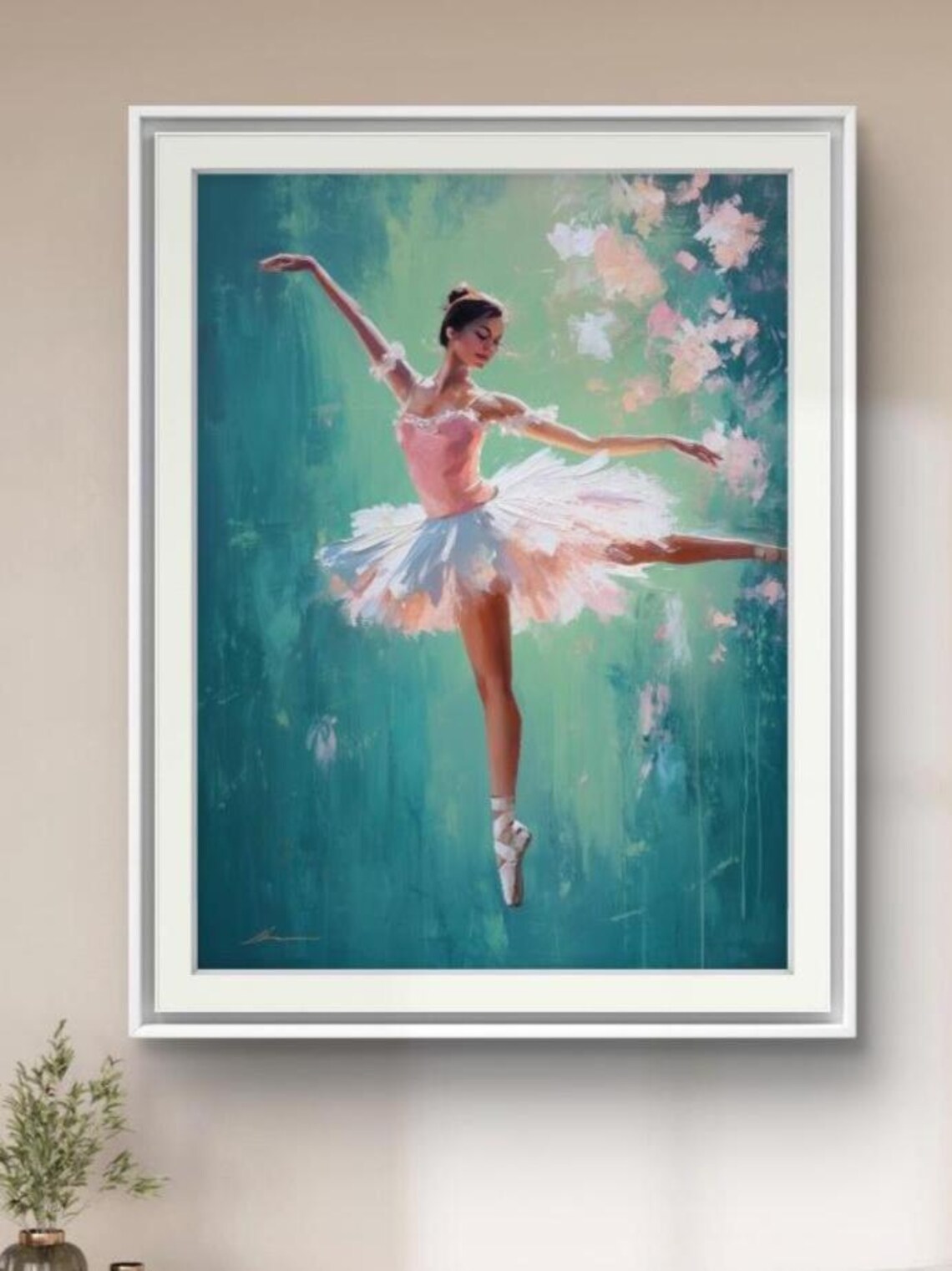 Graceful Ballerina Ballet Art, Abstract Dancer Print