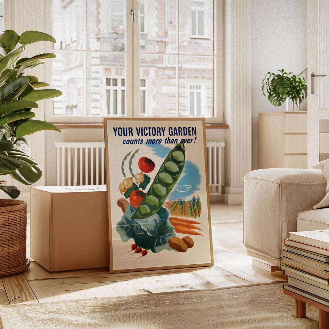 Vintage Victory Garden Poster, Wartime Era Retro - Image 2