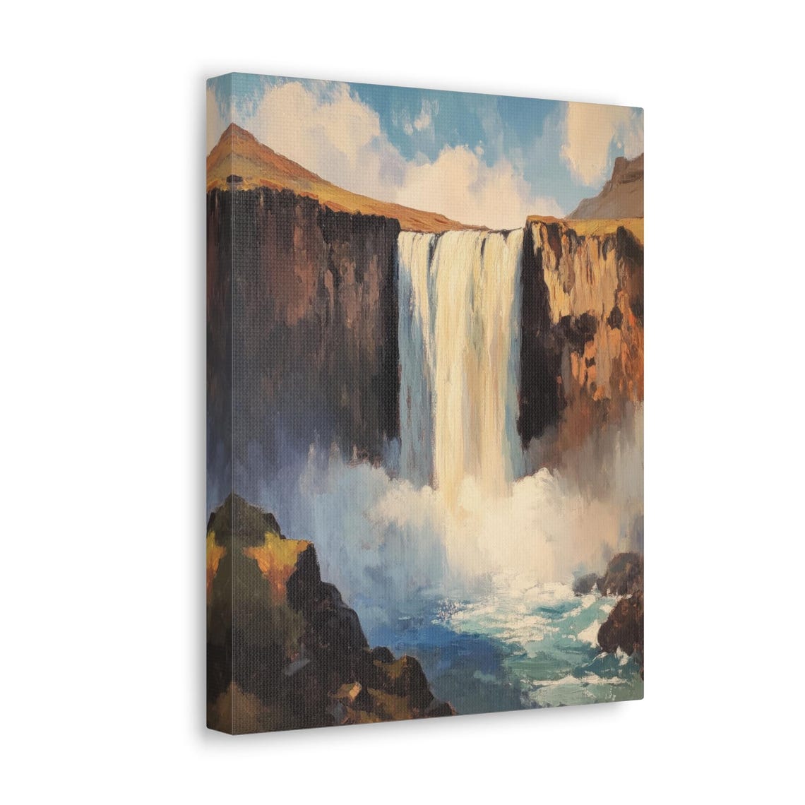 Majestic Canyon Waterfall Wide Cascade Blue River Dramatic Poster - Image 4