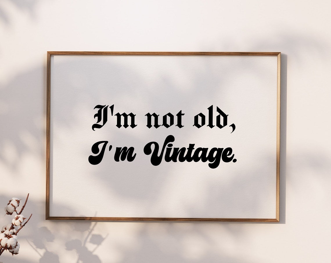 I Am Not Old I Am Vintage Funny Retro Typography Quote Poster
