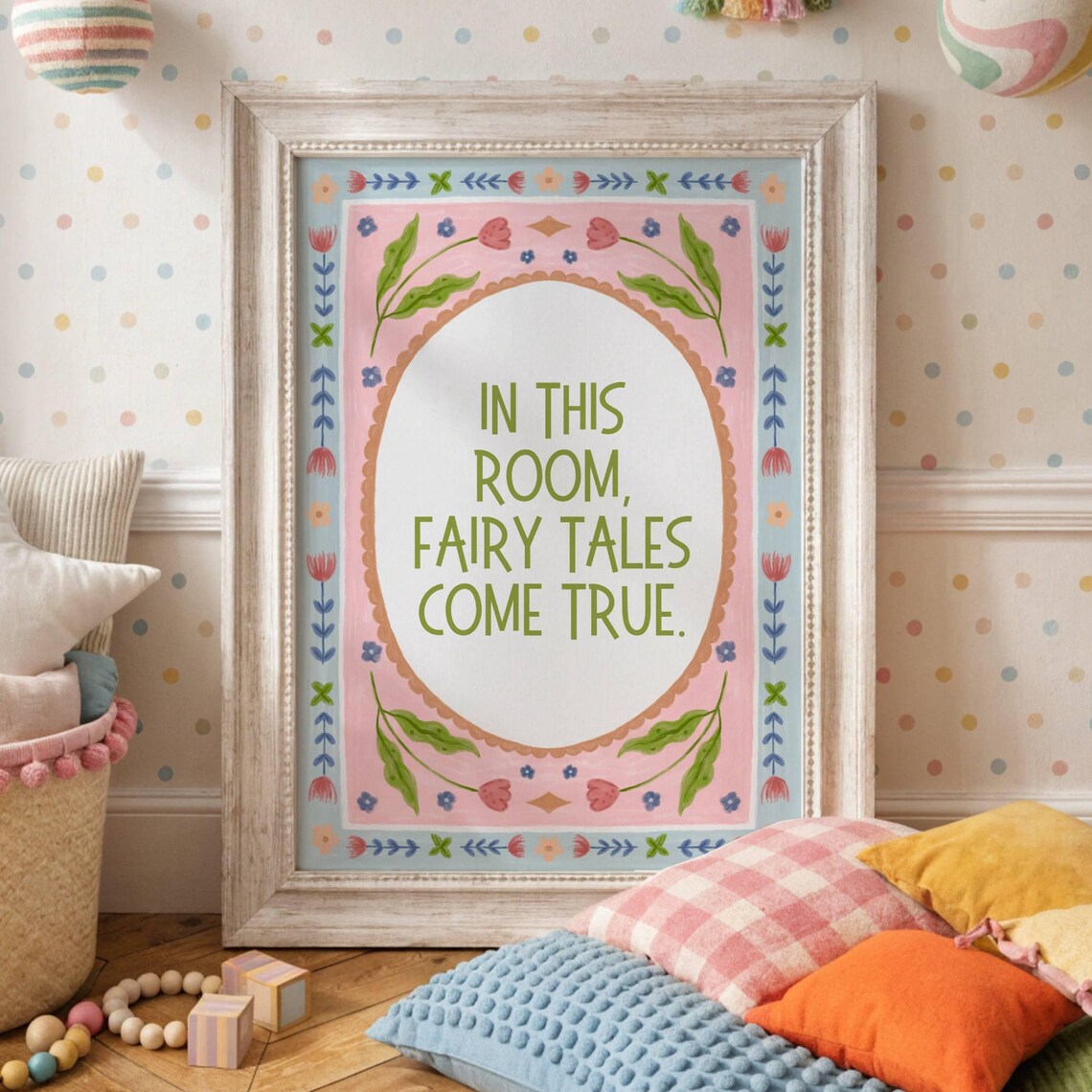 Fairy Tale Nursery Art Print, Storybook Quote