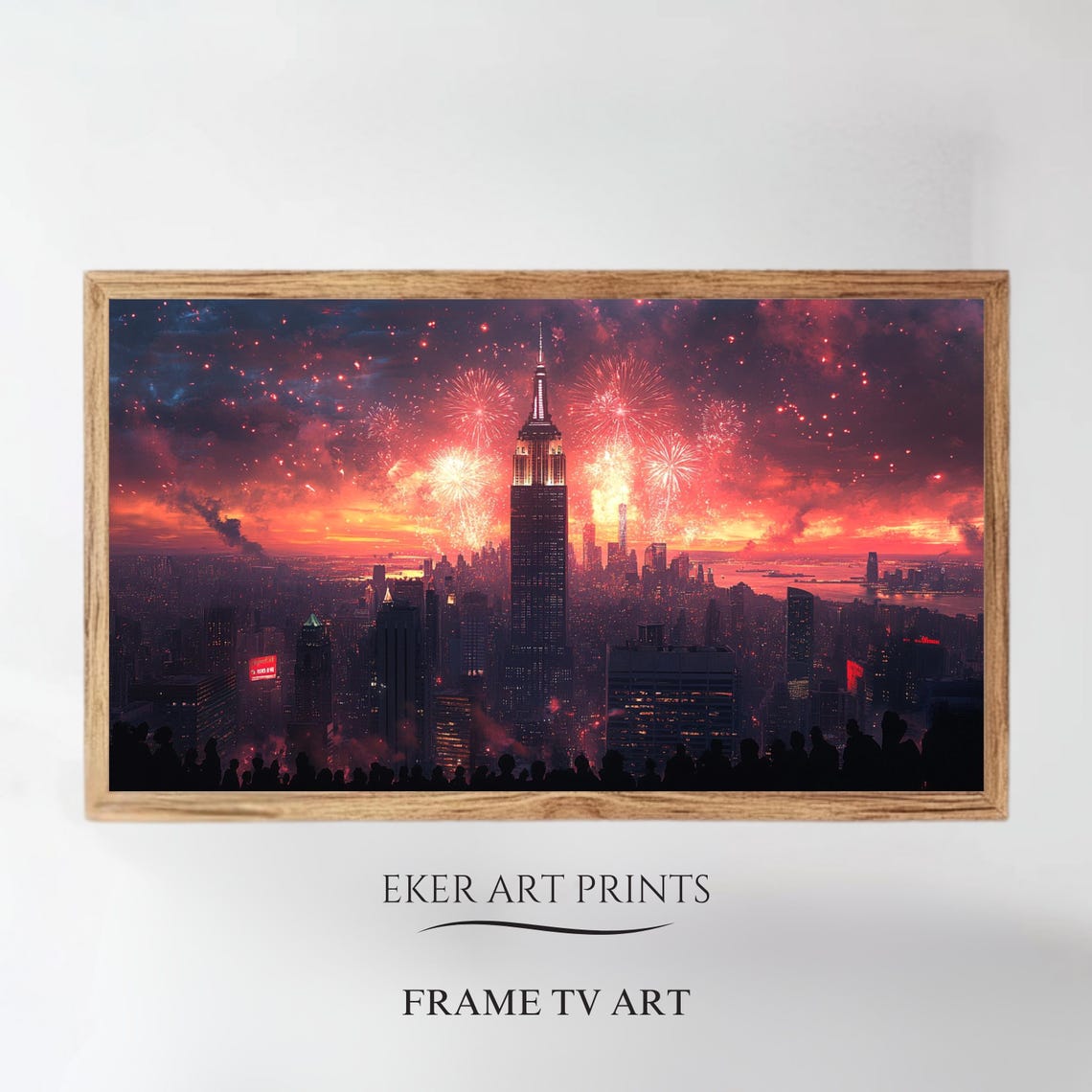 New York City Gold Fireworks Tv Art New Years Frame Tv Art Winter Tv Art New Years Party Holiday Decor Moody City Wall Art Nyc Art Nye