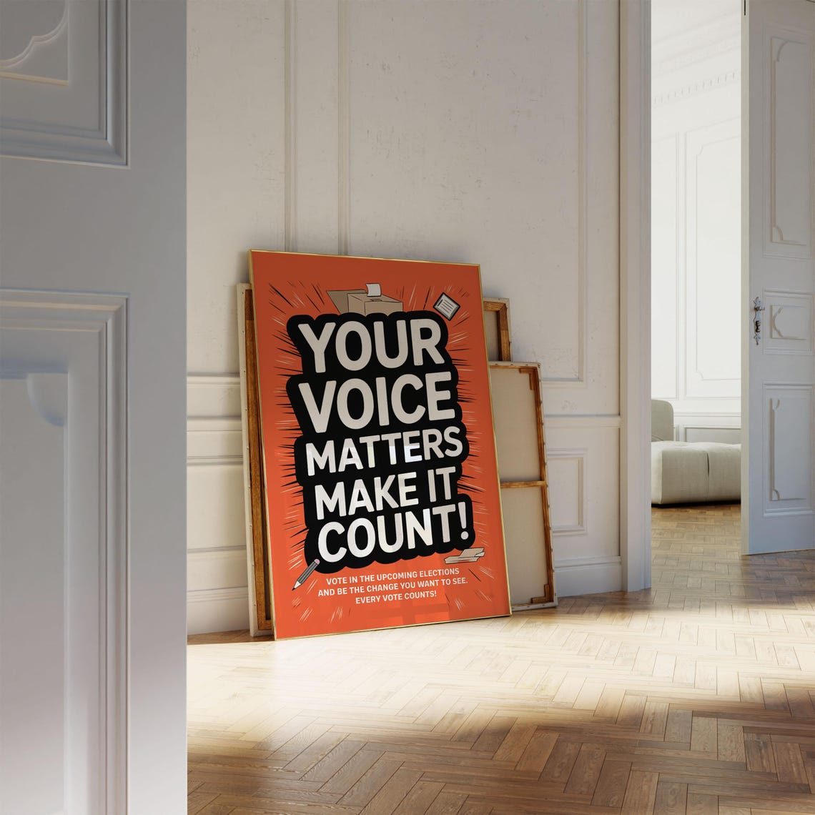 Your Voice Matters Make It Count Bold Voting Election Quote Poster - Image 2